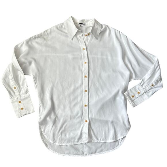 Madewell Oversized Relaxed Dolman Button-Up Shirt in Natural White Size XXS - Picture 8 of 10